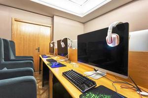 Modern internet cafe interior photo