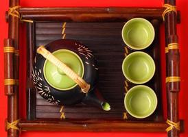 juego de té asiático foto