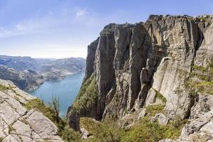 Preikestolen seen from the east at a low point (Norway) photo