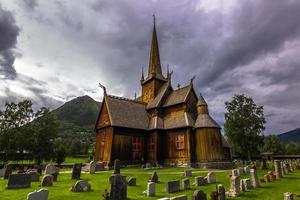 Iglesia de madera de lom, noruega foto
