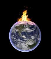 planet earth catching fire photo