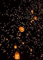 Floating asian lanterns
