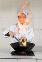 asian cook at work photo