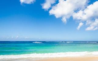 Ocean and tropical sandy beach background photo