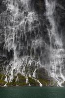 waterfalls in a Norwegian fjord photo