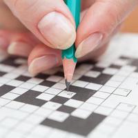Crossword puzzle close-up photo