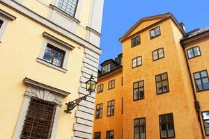 Old buildings and lantern, Stockholm, Sweden photo