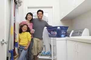 Family Doing Laundry photo