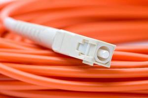 cable de fibra óptica naranja multimodo sc-sc foto