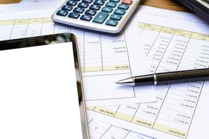 Desk office business financial accounting calculate photo