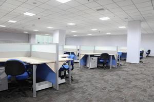 modern office interior with table and desk