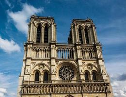 Notre Dame de Paris Cathedral on Cite Island, France photo