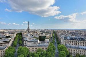 Eiffel Tower landmark, view from Arc de Triomphe. photo