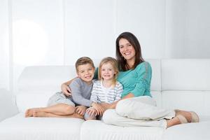 portrait of family on white background