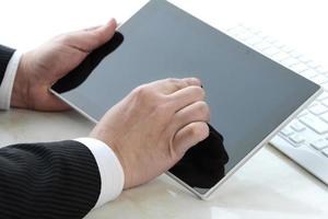 Businessman usisng degital tablet