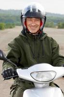 Portrait smiling biker photo