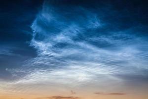 Beautiful sky phenomenon noctilucent clouds photo