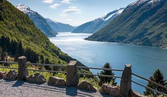scenic landscapes of the Norwegian fjords. photo