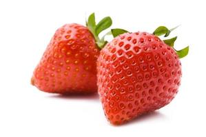 ripe strawberries on a white background photo
