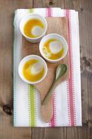 baked organic eggs with butter