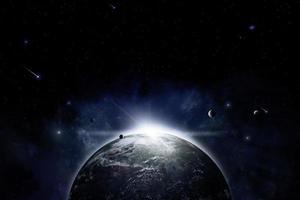 planeta espacio eclipse fondo foto