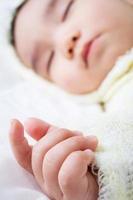 close up of Baby hand photo