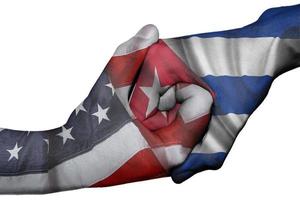 Handshake between United States and Cuba
