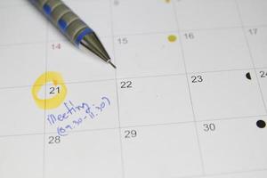 Calendar meeting plan photo