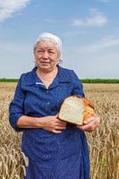 Grandma with bread.