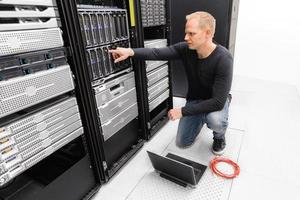 It consultant work with blade servers photo