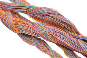 Swirl of computer network cables photo