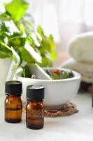 alternative therapy with herbs and essential oils photo