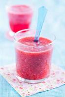Strawberry smoothie in glass photo