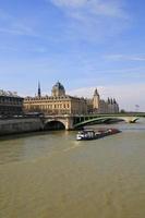 Paris bridge over Seine river, France. photo