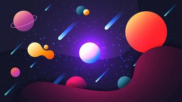 Colorful Glowing Space Scene vector