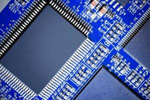 Close-up of electronic circuit board. Macro . photo