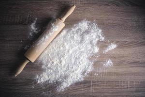 Rolling pin and flour photo
