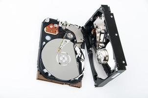 Two hard disk drives closeup