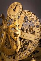 Vintage clock Cog, business cooperation, teamwork and time concept photo