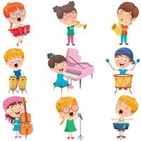 Little Children Playing Various Instruments vector