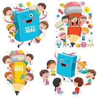 Education Concept With Funny Kids vector