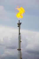 Flare Stack at Oil and Gas Refinery Plant photo
