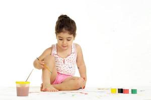 young girl painting photo
