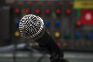 Close up of microphone photo