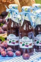 Bottles with  spicy plum sauce photo