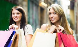 Girls with shopping bags photo