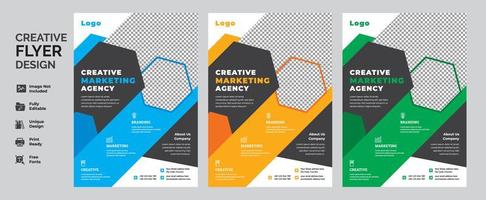 Colorful Corporate Business Flyer Template Design Set vector