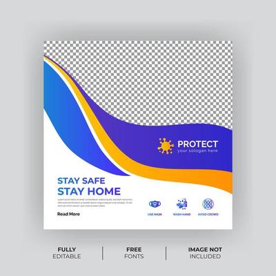 Virus Prevention Square Social Media Banner 