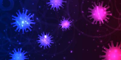 Abstract Neon Virus Cells on Dark Background vector