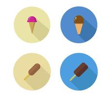 Set Of Ice Cream Desserts Icons  vector